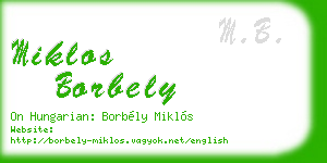 miklos borbely business card