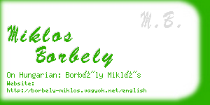 miklos borbely business card